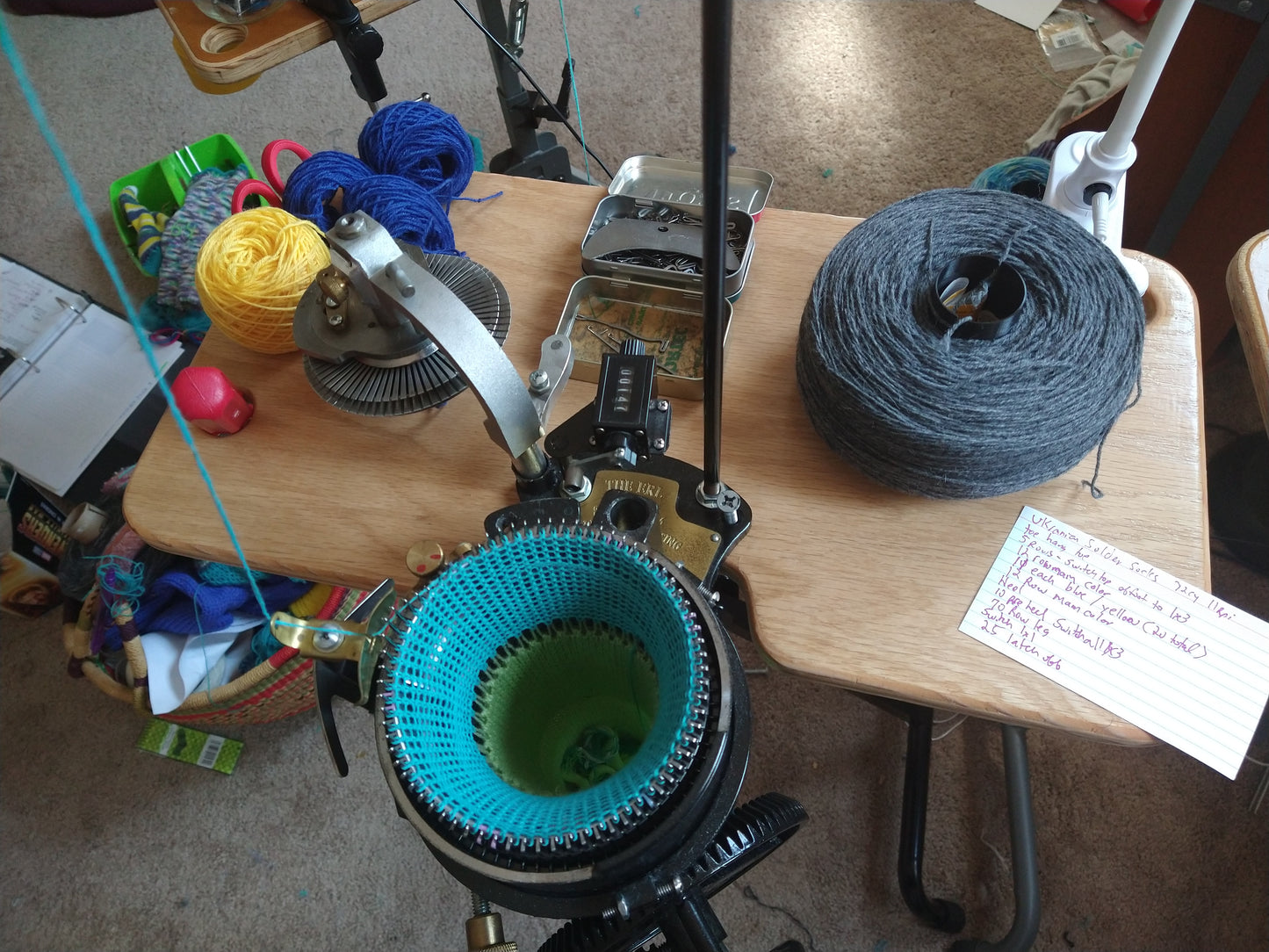 Your Yarn, My sock knitting machine