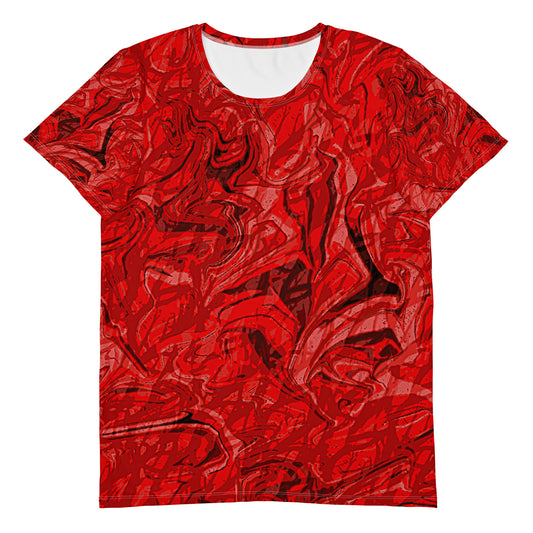 Red Men's Athletic T-shirt
