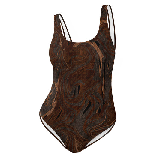 Brown One-Piece Swimsuit