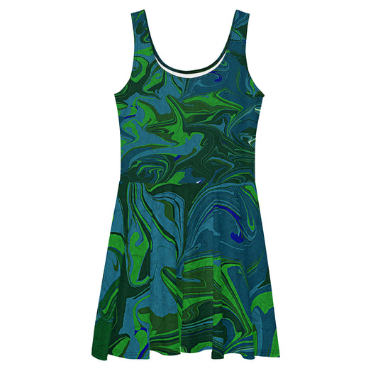 Blue / Green Skater Dress